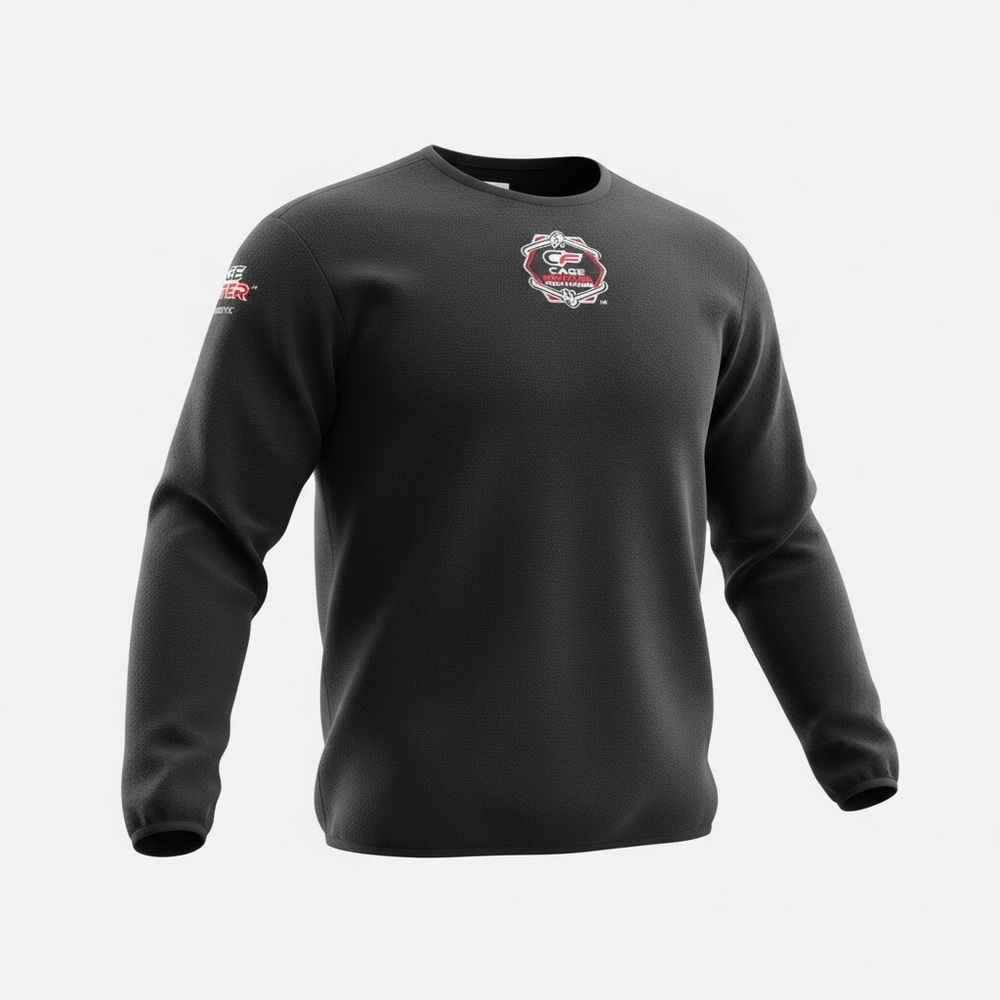 NWOT Black Long Sleeve Sweatshirt MMA Cage Fighter Authentic Size XL (KB2)